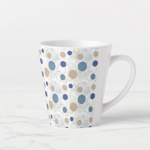 Zand en Blauwe Strand Kleur Stippen Latte Mok