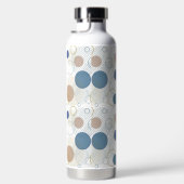 Zand en blauwe strandkleurstippen waterfles (Rechts)