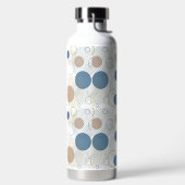 Zand en blauwe strandkleurstippen waterfles (Links)