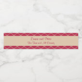 Zand en magenta diamanten romantisch sentiment waterfles etiket (Enkel label)