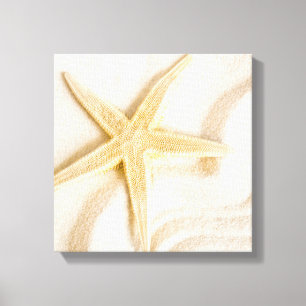Zand en natuurlijke neutrale kleur van Starfish Canvas Afdruk