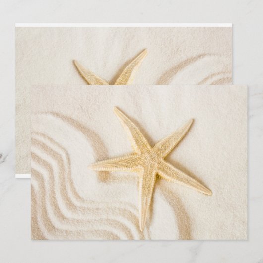 Zand en natuurlijke neutrale kleur van Starfish Kaart (Voorkant / Achterkant)