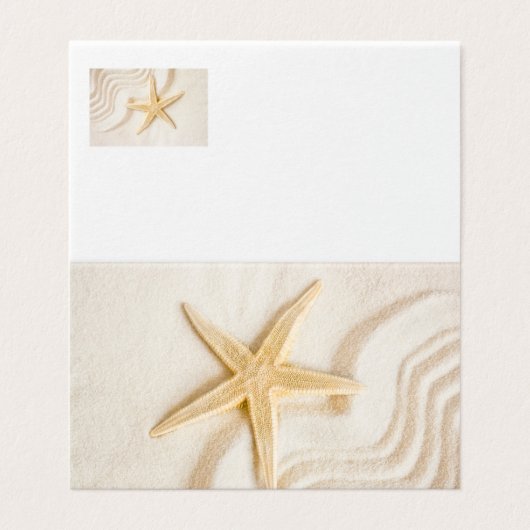 Zand en natuurlijke neutrale kleur van Starfish Kaart (Buitenkant ongevouwen)