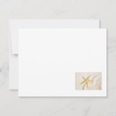 Zand en natuurlijke neutrale kleur van Starfish RSVP Kaartje (Achterkant)