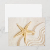 Zand en natuurlijke neutrale kleur van Starfish RSVP Kaartje (Voorkant / Achterkant)