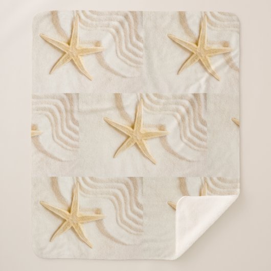 Zand en natuurlijke neutrale kleur van Starfish Sherpa Deken (Voorkant)