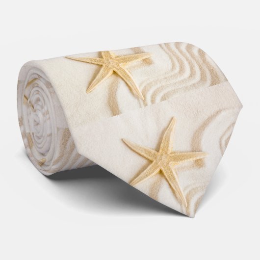 Zand en natuurlijke neutrale kleur van Starfish Stropdas (Opgerold)