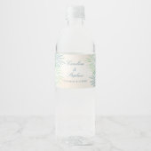 Zand en Palmen Strand Bruiloft Waterfles Etiket (Voorkant)