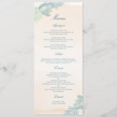 Zand- en palmstrand bruiloft menu (Voorkant)