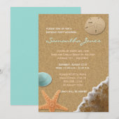 Zand- en schelpdierbeach-wedstrijd uitnodigen kaart (Voorkant / Achterkant)