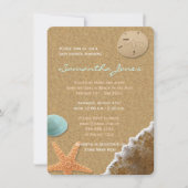 Zand en schelpdieren Aanhalen Baby shower Kaart (Voorkant)