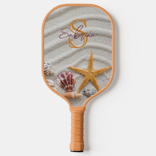 Zand en schelpen Monogram Pickleball Paddle (Achterkant)