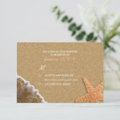 Zand en schelpen RSVP Kaartje (Staand voorkant)