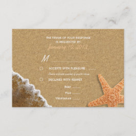 Zand en schelpen strand RSVP met maaltijdopties Kaartje