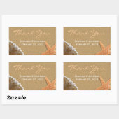 Zand en schelpen strand thema bruiloft dank u rechthoekige sticker (Vel)