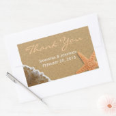 Zand en schelpen strand thema bruiloft dank u rechthoekige sticker (Envelop)