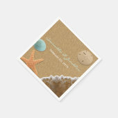 Zand en schelpen strand thema bruiloft servetten (Hoek)