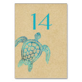 Zand en Schildpad Trouwtafel Nummer Kaart (Achterkant)