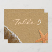 Zand en Shells Strand Thema Bruiloft Tafel Nummer Briefkaart (Voorkant / Achterkant)