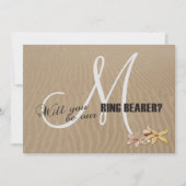 Zand en Starfish Beach Monogram Ring Bearer (Voorkant)