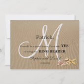 Zand en Starfish Beach Monogram Ring Bearer (Achterkant)