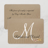 Zand en Starfish Beach Wedding RSVP Monogram (Voorkant / Achterkant)