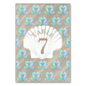 Zand en Starfish tan Wedding Table Number Kaart (Achterkant)
