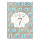 Zand en Starfish tan Wedding Table Number Kaart (Voorkant)