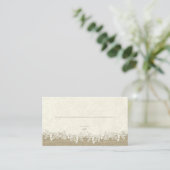 Zand en sterren Burlap Beach Theme Place Cards Plaatskaartje (Staand voorkant)