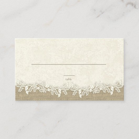 Zand en sterren Burlap Beach Theme Place Cards Plaatskaartje (Voorkant)