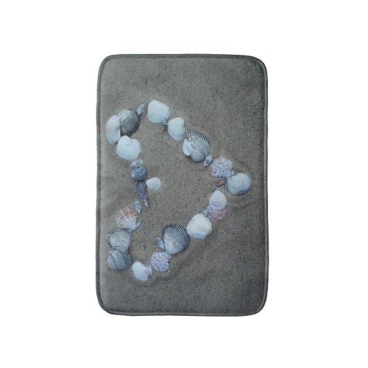 Zand en strand Shell Hart Badmat Rug (Voorkant Verticaal)