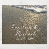 Zand en Surf Beach Bestemming Bruiloft Likeurfles Etiket (Enkel label)