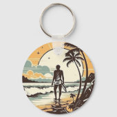 Zand en Surf Keyring Sleutelhanger (Voorkant)