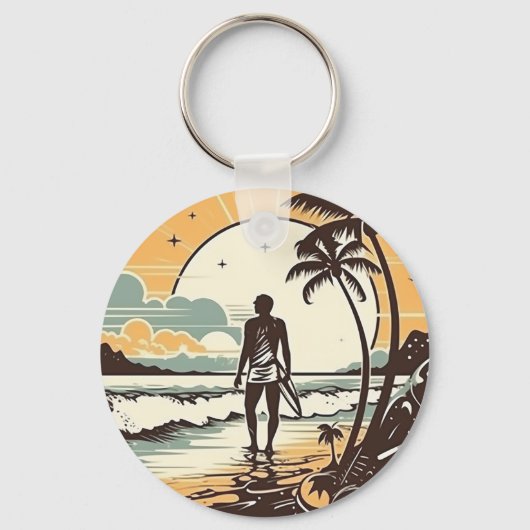 Zand en Surf Keyring Sleutelhanger (Voorkant)