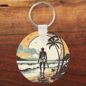 Zand en Surf Keyring Sleutelhanger (Voorkant)