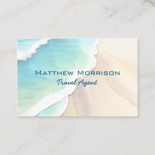 Zand en Surf met QR-code Visitekaartje (Voorkant)