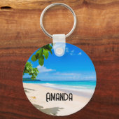 Zand en Surf Tropical Beach Sleutelhanger (Voorkant)