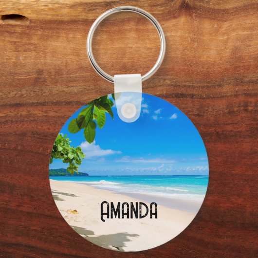 Zand en Surf Tropical Beach Sleutelhanger (Voorkant)