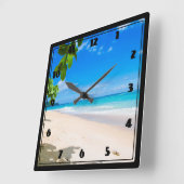 Zand en Surf Tropical Beach Vierkante Klok (Hoek)