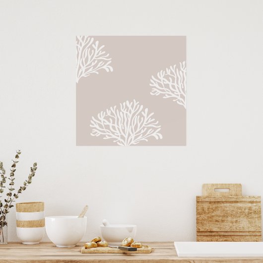 Zand- en witkoraal poster (Keuken)