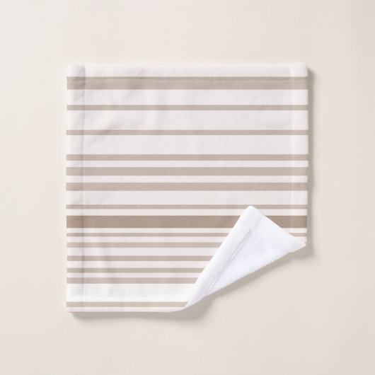Zand en witte linnen strepen bad handdoek (Wasdoekje)