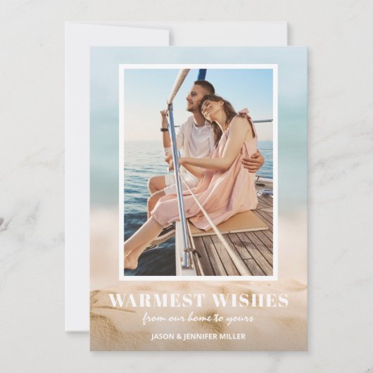 Zand en Zee Beach Feestdagenkaart (Voorkant)