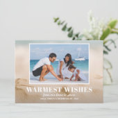 Zand en Zee Beach Feestdagenkaart (Staand voorkant)