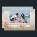 Zand en Zee Beach Feestdagenkaart<br><div class="desc">Deel uw favoriete foto van de vakantie op het strand of warme weerfoto met onze wazige zand en zeeen kerstfeestkaart met uw bericht in chic white text. **VERTICALE KAART voor u in ons tropische collectie. Selecteer Steen voor zwaarste papieren en high definition voor de beste afdrukkwaliteit.</div>