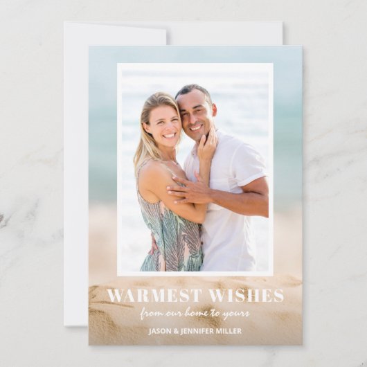 Zand en Zee Beach Feestdagenkaart (Voorkant)