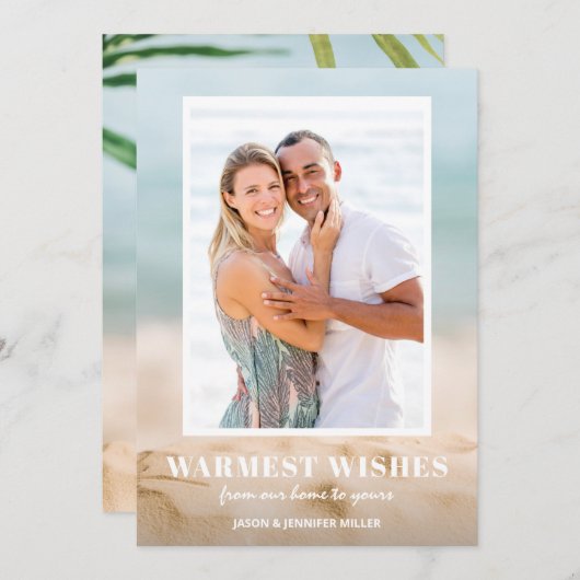 Zand en Zee Beach Feestdagenkaart (Voorkant / Achterkant)