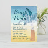 Zand en Zee Beach Getaway Uitnodiging (Staand voorkant)