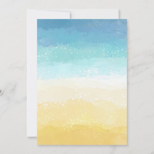 Zand en Zee Beach Getaway Uitnodiging (Achterkant)