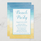 Zand en Zee Beach Getaway Uitnodiging (Voorkant / Achterkant)