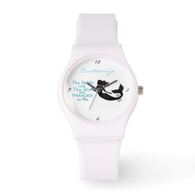 Zand en Zee Beach Mermaid Thunder_Cove Horloge (Voorkant)
